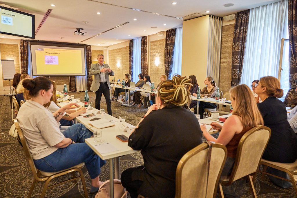 Photos of participants during the NGO leadership workshop in Bratislava, Slovakia in May 2026.