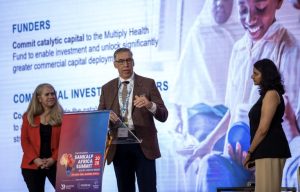 (Pictured from left: Wendy Taylor, WDI President and CEO; Rob Beyer, Co-founder & Executive Chairman Villgro Africa; and Swathi Rao, Deputy Director, Health Finance Corporation, at the Sankalp Africa Summit in February, 2026).