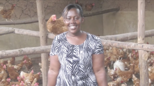 Rwandan woman on her farm.