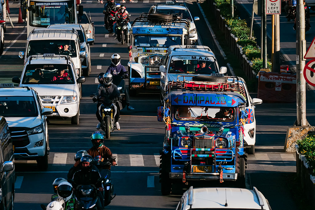 Traffic in teh Philippines Traditional Jeep Jeepney