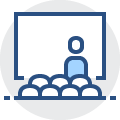 icon of a classroom lecture