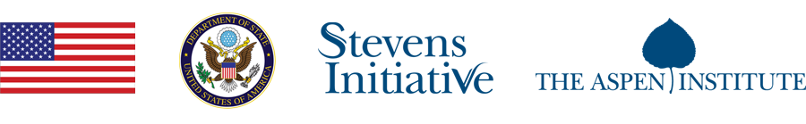 M2GATE partner logos (from left to right) USAID, U.S. Department of State, the Stevens Initiative and The Aspen Institute