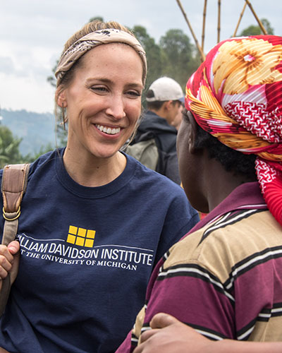 Student intern on location in Rwanda