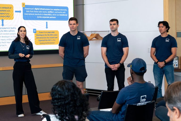 Members of the WDI-supported MBA multidisciplinary team as they present their findings and reccomendations.